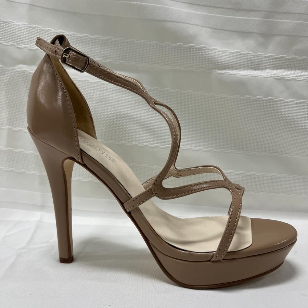Touch Ups Strappy Platform Heels in Taupe and Beige - Picture 9 of 9
